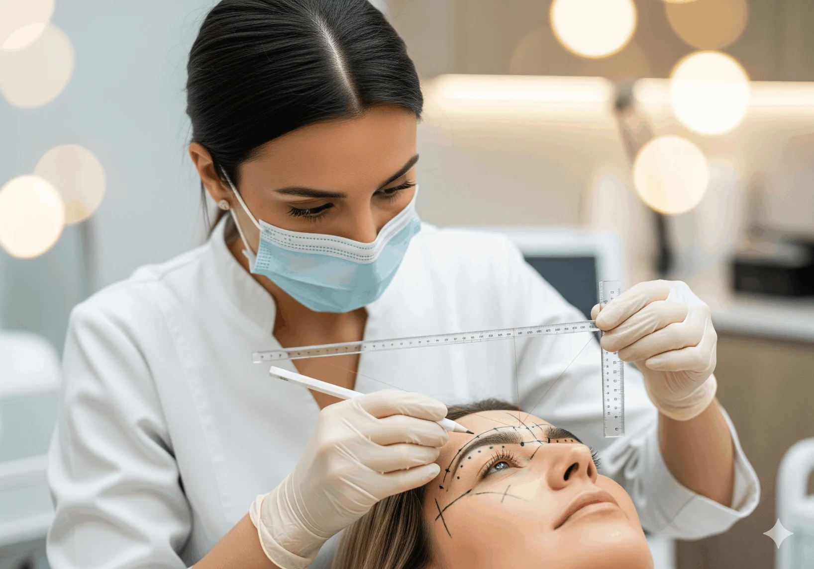 Design de sobrancelhas com foco em simetria facial