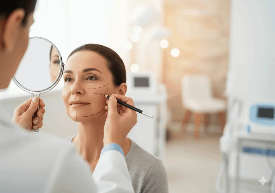 Harmonização facial destacando equilíbrio dos traços