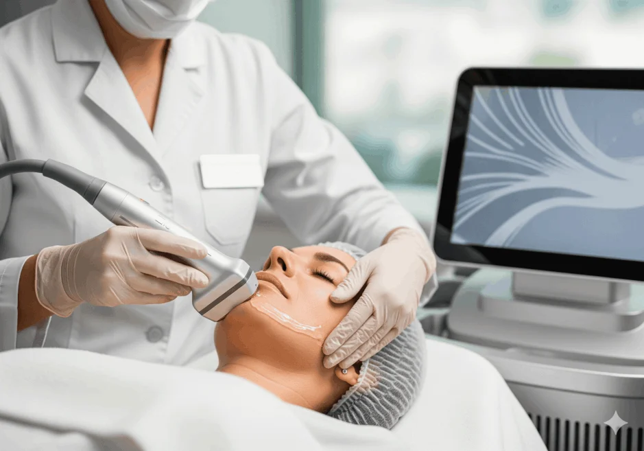 Ultrassom microfocado em região corporal